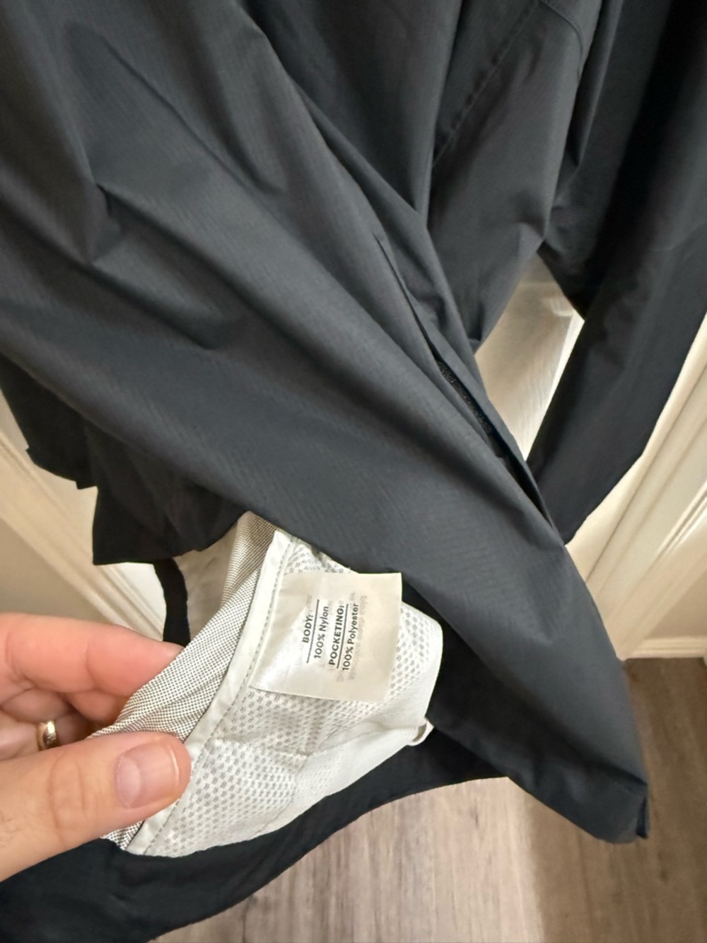 REI Co-Op Black Lightweight Hooded Rain Jacket - Picture 7 of 7